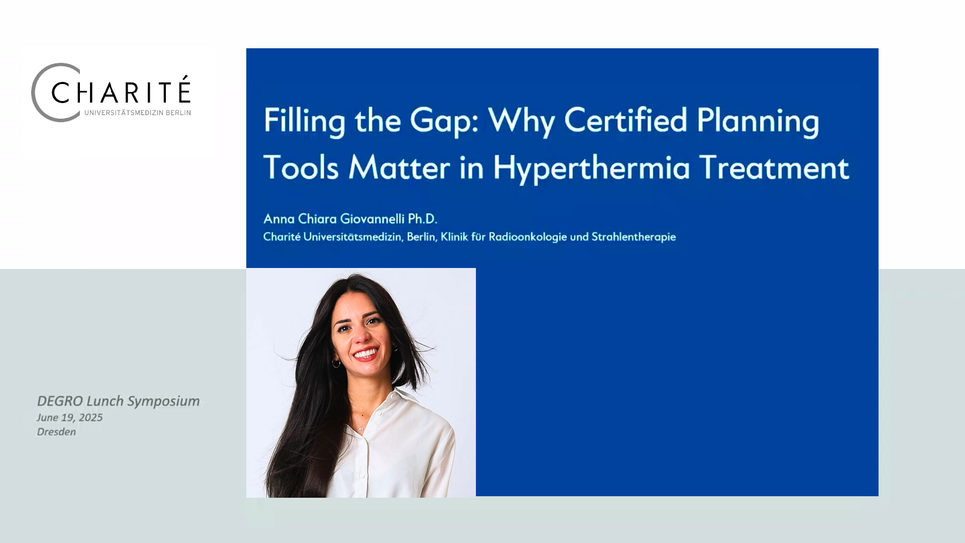 DEGRO 2025 Lunch Symposium: Anna Chiara Giovennelli Ph.D.
